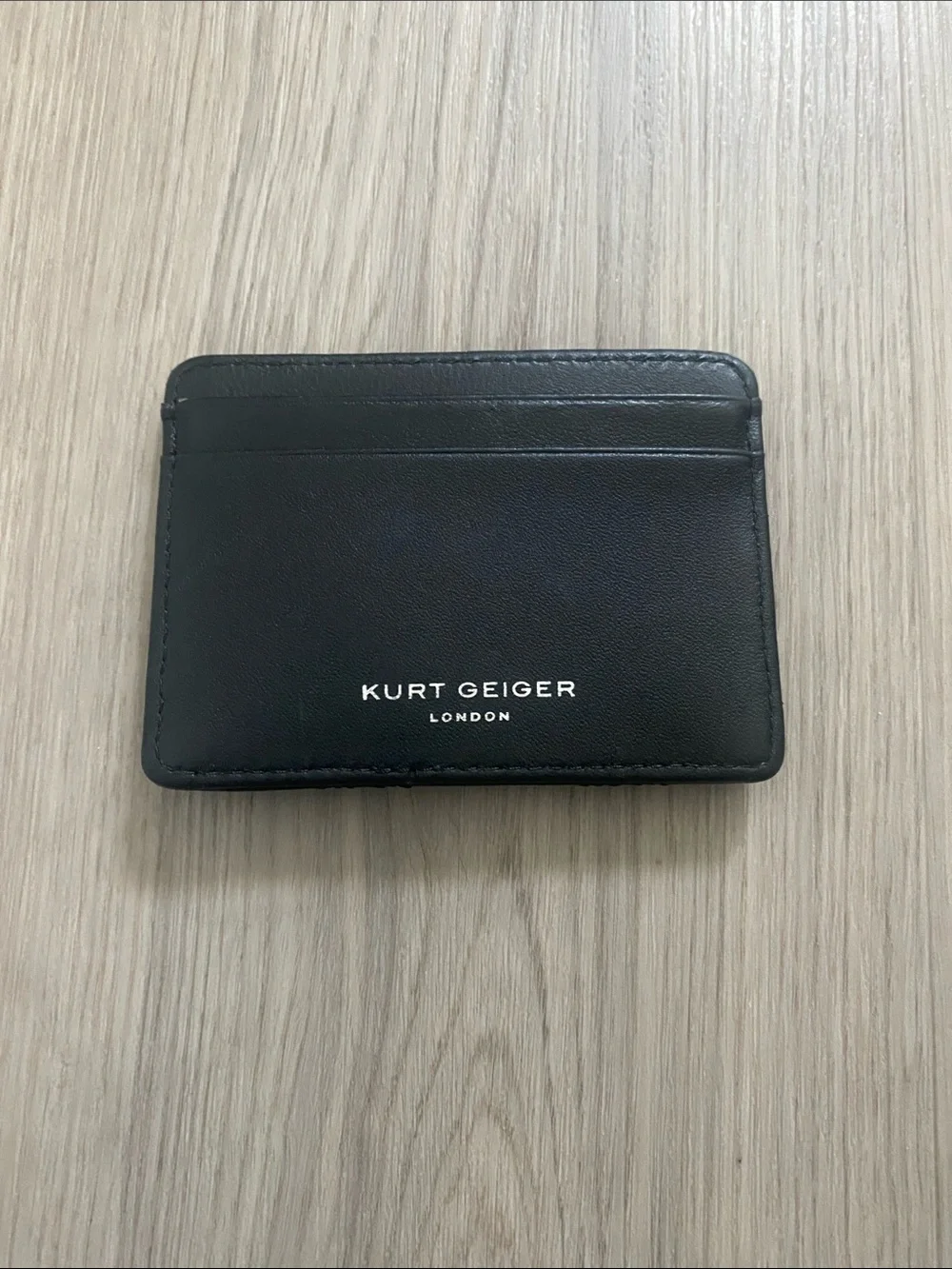 Kurt Geiger Black Quilted Leather Card & Key Holder with Signature Stud